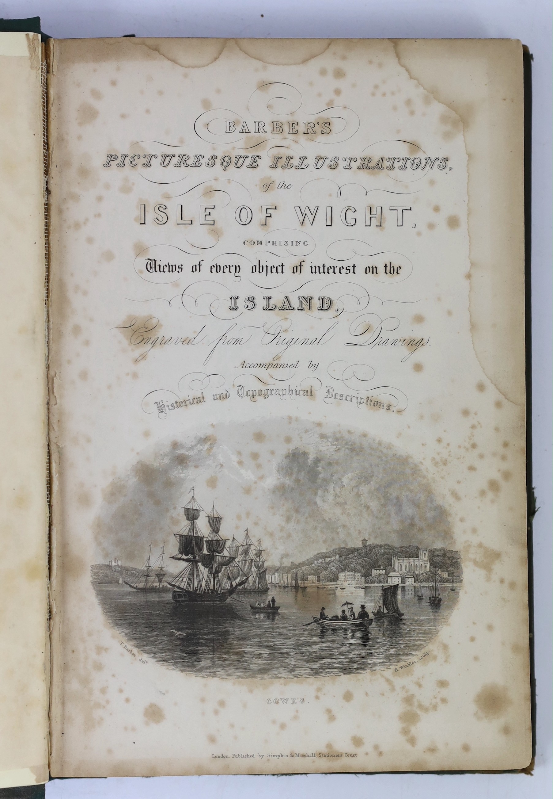 ISLE OF WIGHT: Cooke, William - A New Picture of the Isle of Wight ... an introductory account of the Island and a voyage round its coast. 2nd edition, with improvements. d-page coloured map and 36 plates